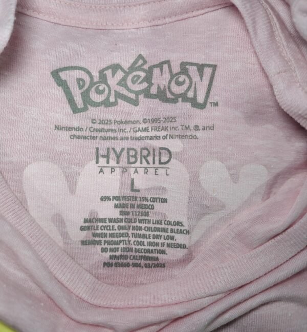 Indicaciones de la playera pokémon con brillos
